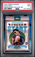2024 TOPPS CHROME FRESH START BLUE BASKETBALL REFRACTOR #FS7 ZACH EDEY PSA 9