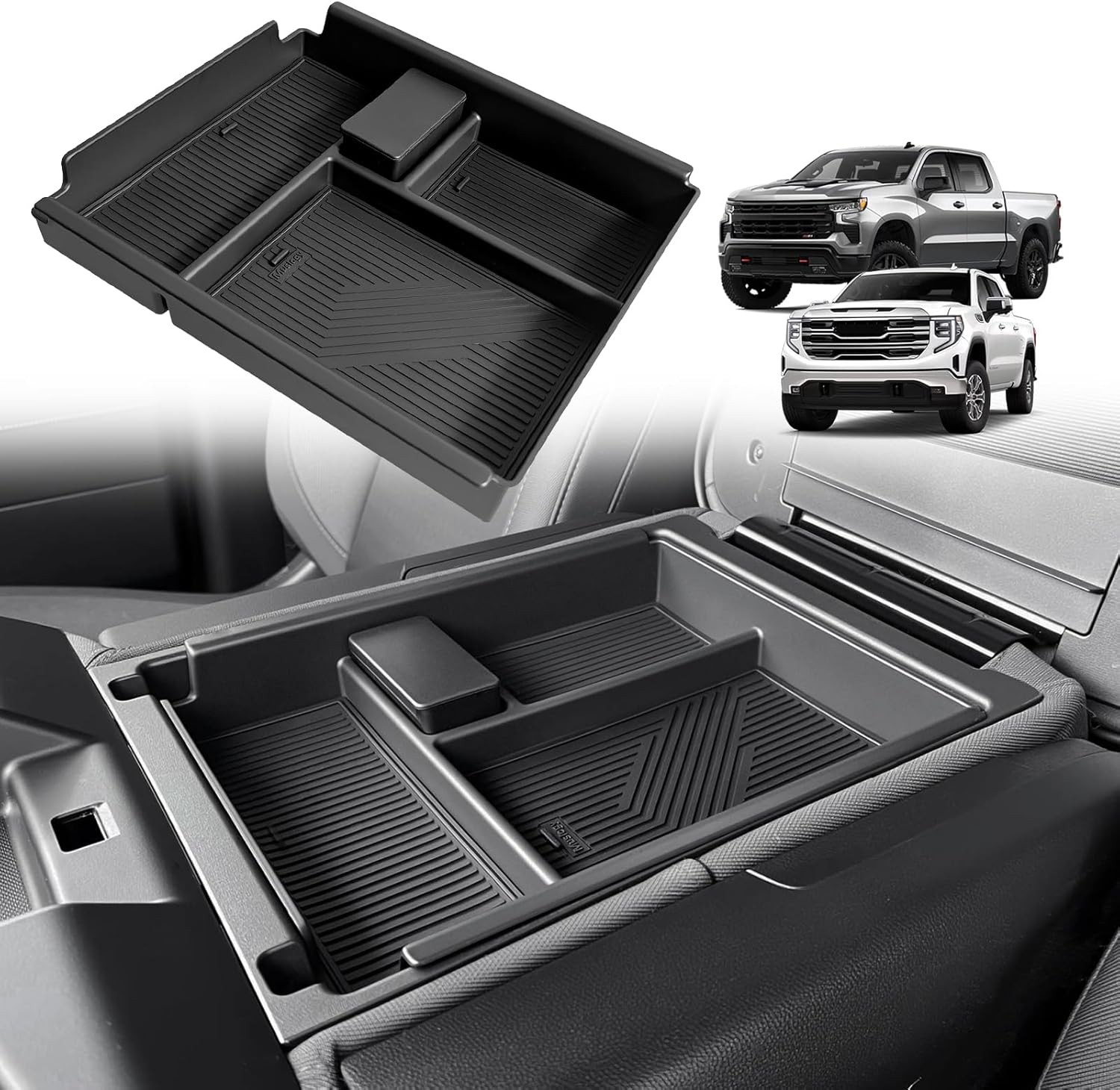 Center Console Organizer Compatible with 2020-2025 2026 Chevy Silverado/GMC Sier