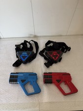Sharper Image Laser Tag Set 2 Guns 2 Chest Targets Red Blue Tested Working