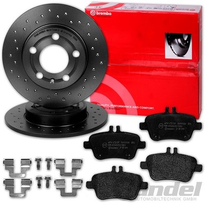 brembo SPORT BREMSSCHEIBEN +BELÄGE HINTEN für MERCEDES A/B-KLASSE W176 W246 C117
