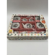 Vintage Miniature Toy Porcelain Tea Set Child Size Made In Japan Open Box