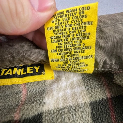 Stanley Canvas Shirt Jacket Mens M Brown Fleece Lined Insulated Workwear Shacket image 11