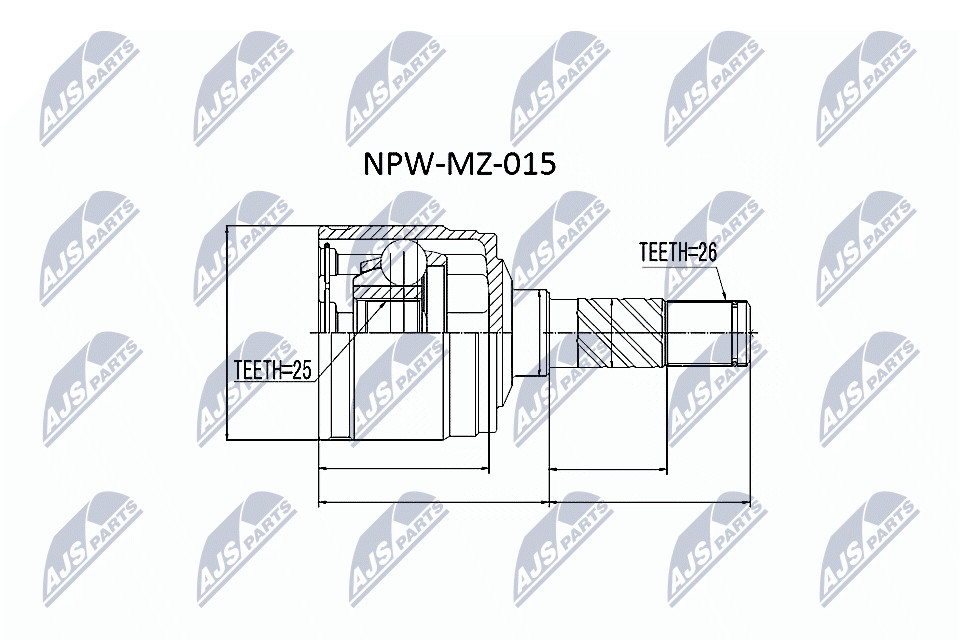 ✅Fits NTY NPW-MZ-015 INNER CV JOINT ⭐UK Seller⭐ - Image 5