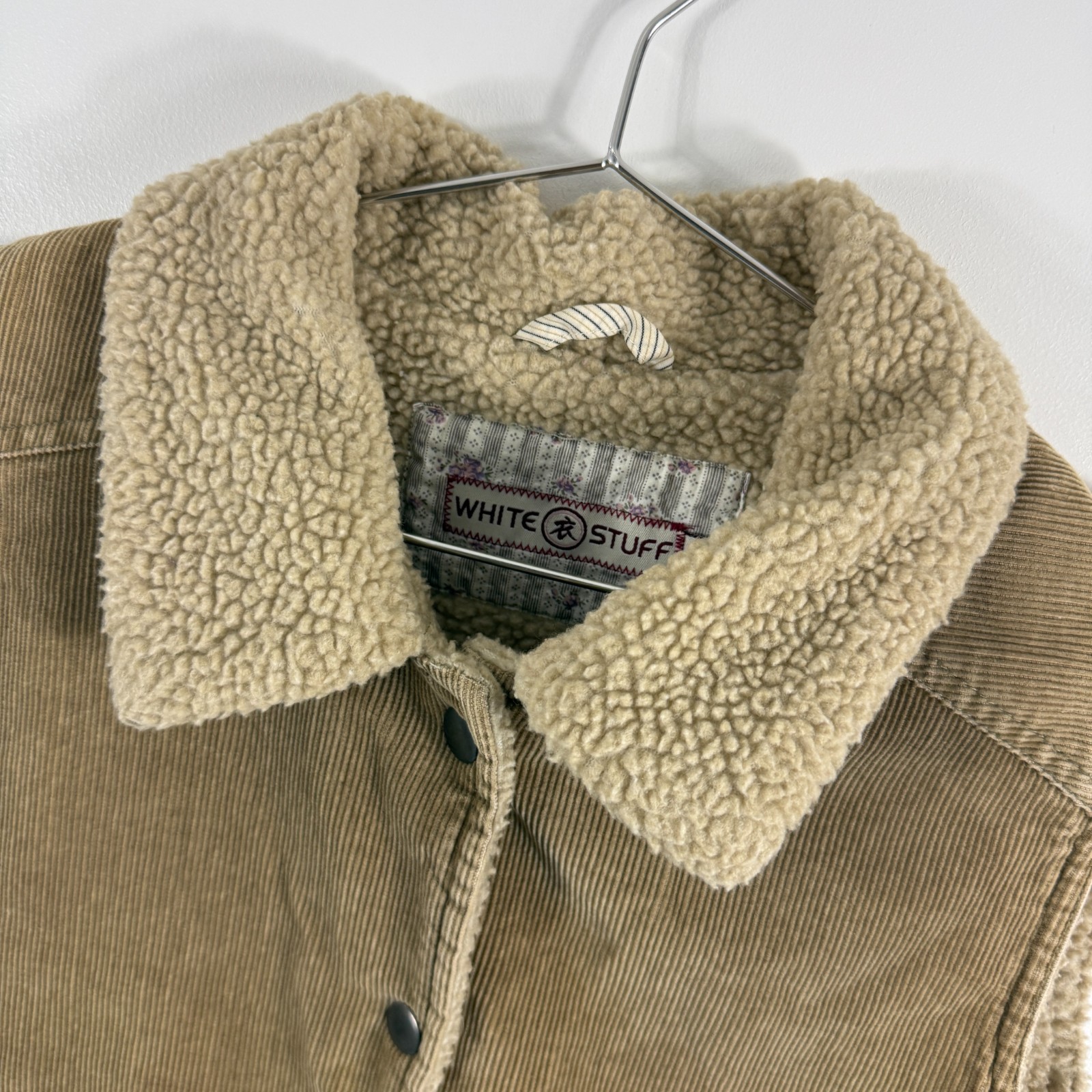 Women's White Stuff Brown Corduroy Sherpa Lined Size 1 / XS Bodywarmer Gilet image 7