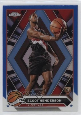 2023-24 Topps Chrome Blue Refractor 19/75 Scoot Henderson #60 Rookie RC 14lt