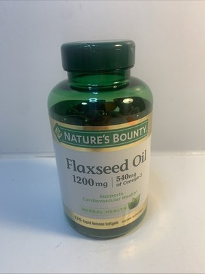 Nature's Bounty Flaxseed Oil 1200mg Softgels 540mg Of Omega-3   125 ct  exp 2/27