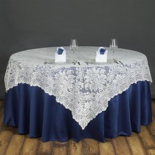 Ivory LACE 72x72" TABLE OVERLAY Wedding Party Catering Reception Linens SALE