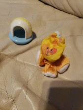 Vintage 1987 Smooshees Fisher Price ITTY BITTY KITTY CAT w/HOUSE Kitten Yellow