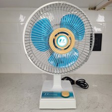 Vintage Northernaire Oscillating Fan 2909 BLUE BLADES! 2 speed Quiet!