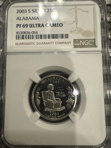 2003-S Silver Alabama State Quarter - NGC PF69 ULTRA CAMEO