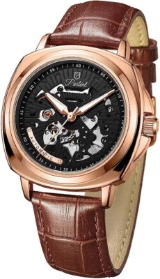 Parlent Watch Diego Gold - Men's Analogue Automatic Watch with Leather Strap NEW