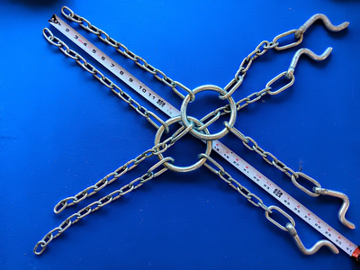 #ad 2 steel rings 1 2quot; x 4 1 2quot; with 7 32quot; chains attached $10.00