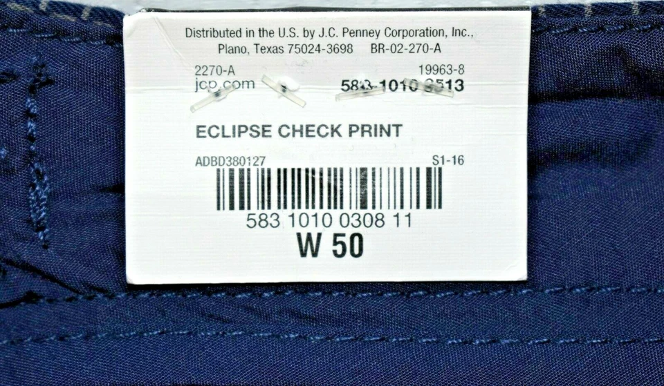 Pantalones Cortos Claiborne Azul Marino Cuadros Talla 50 Elastizados Para Hombre  Foto 4 de 4