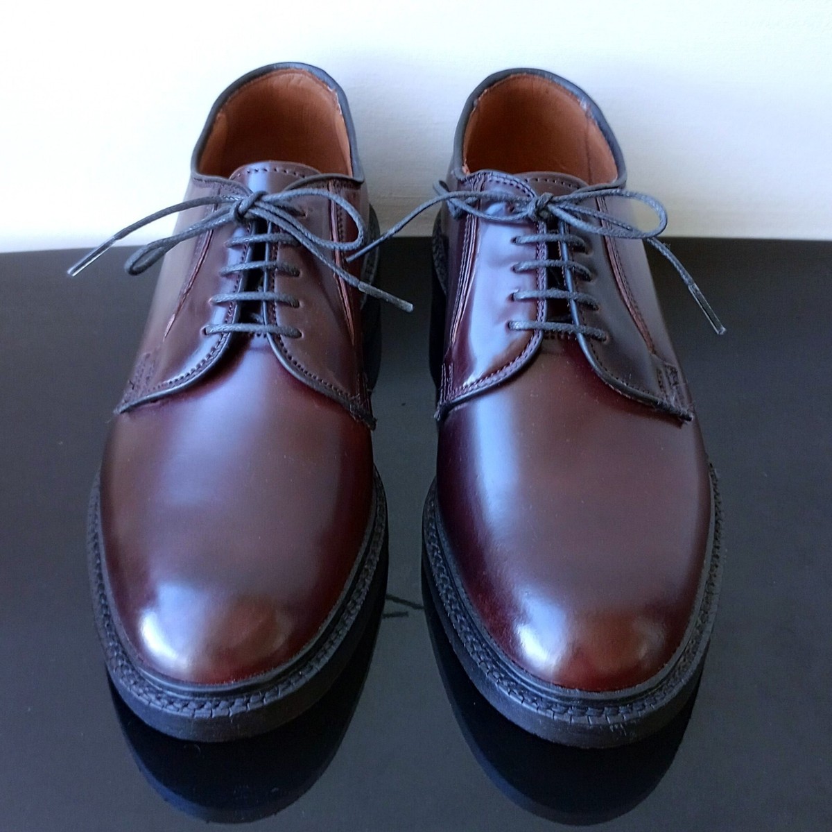 靴 Allen Edmonds Leeds 9501 SHELL CORDOVAN Allen Edmonds Men's Leeds Shell Cordovan Derby Dress Shoe