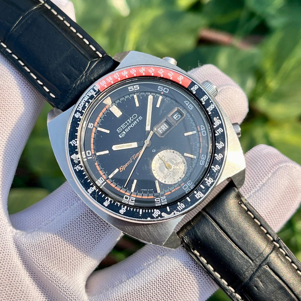 Vintage Seiko 5 Pogue Sports Speed-Timer Coke Bezel Vintage Seiko 5 Pogue Sports Speed-Timer Coke Bezel