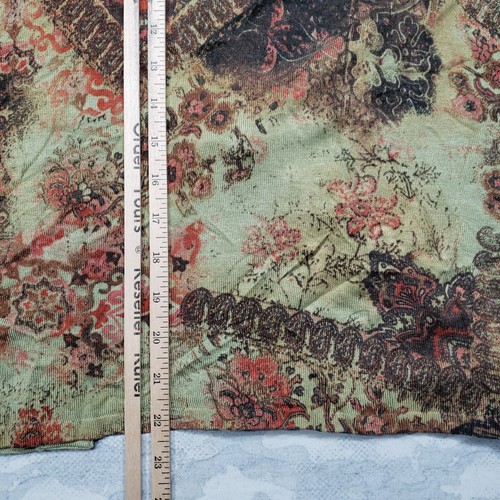 Chicos Cardigan Top Womens 3 Green Open Front Floral Print Long Sleeve - Picture 8 of 10