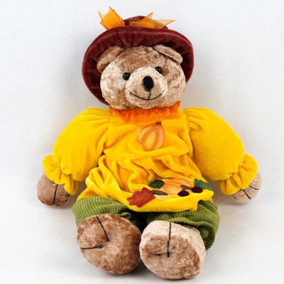 Sun Point Co. Autumn Thanksgiving Decorative Bear Stuffed Animal 13'' Fall Leaves