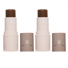 2pcs Bronzer Face Concealer Contour Cream Makeup Stick Matte Finish Long Lasting