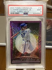 /75 POP 1 PSA 9 Vladimir Guerrero Jr 2020 Chronicles Titan SP purple mojo