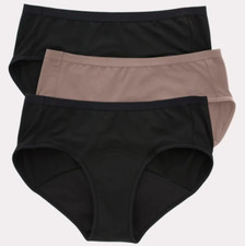 Hanes Women's 3pk Comfort Period and Postpartum Light Leak Protection Hipster