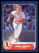 1986 Fleer Update Mike Heath Baseball Cards #U-50
