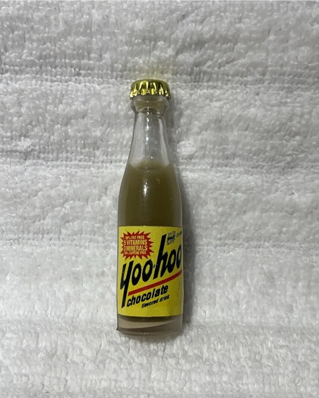 VTG YooHoo Chocolate Drink Mini Miniature Glass Bottle 3” Paper Label