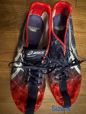 Asics Gun Lap Mens Size 8 Red Blue Track and Field Cleats no tools/spikes