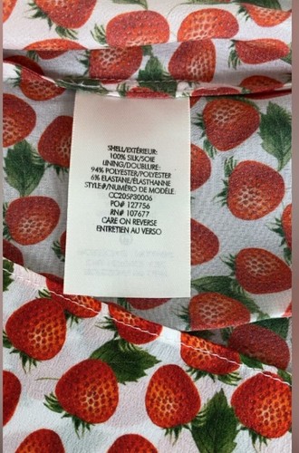 MEDIUM ALICE + OLIVIA WILLA SILK TOP, STRAWBERRY JAM SOFT WHITE, NWT $375 - Picture 7 of 11