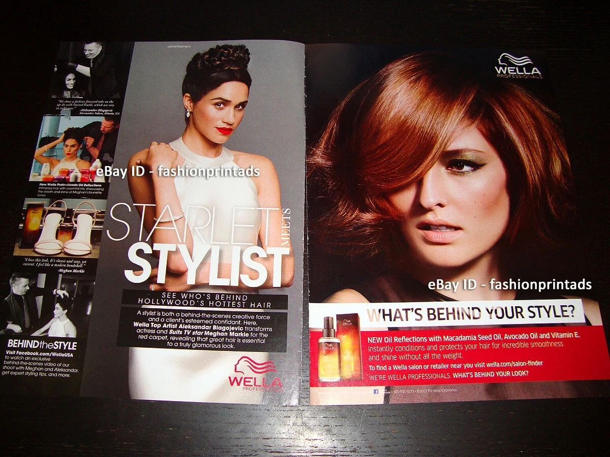 WELLA Hair Care 2-Page Magazine PRINT AD 2013 MEGHAN MARKLE Solange Wilvert