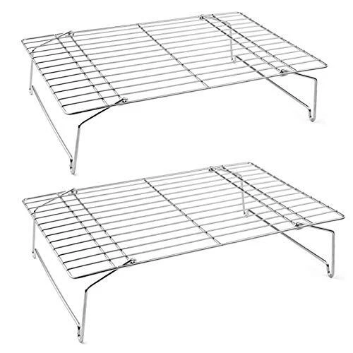 Cooling Rack Set 2-Tier Stackable Stainless Steel Wire Racks for Baking Cooki...