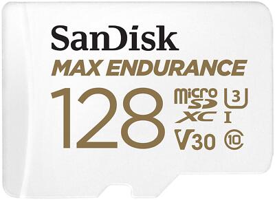 SanDisk MAX ENDURANCE 128GB microSD Card Full HD 4K UHS Class 10 Waterproof S...