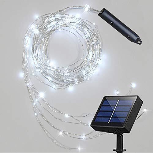 Solar Fairy Lights Outdoor White Multi Strand 180 LEDs Watering Can String Light