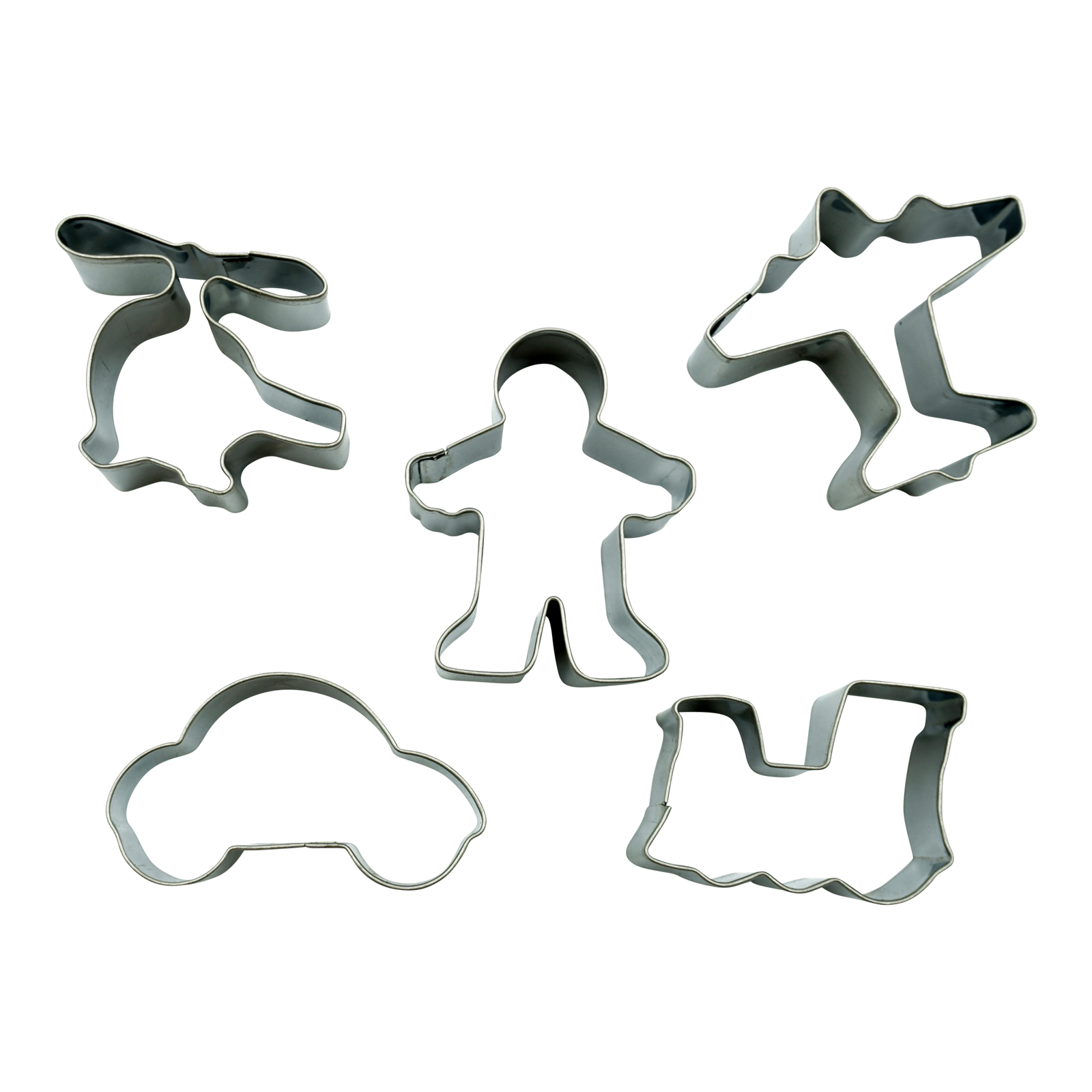 BekkiB 3er-Set Ausstecher Auto, Flugzeug & Hubschrauber - Edelstahl