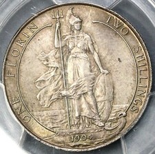 1904 PCGS MS 64 Florin Edward VII Great Britain Rare Silver Coin (19040201C)