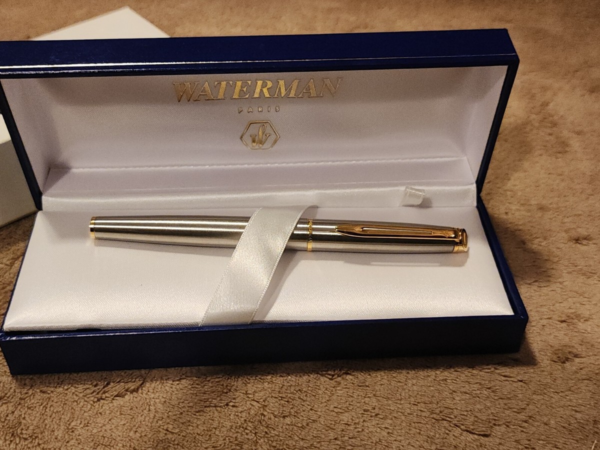 Waterman Paris Roller Pointe Metal Ball Point Pen Satin Nickel and