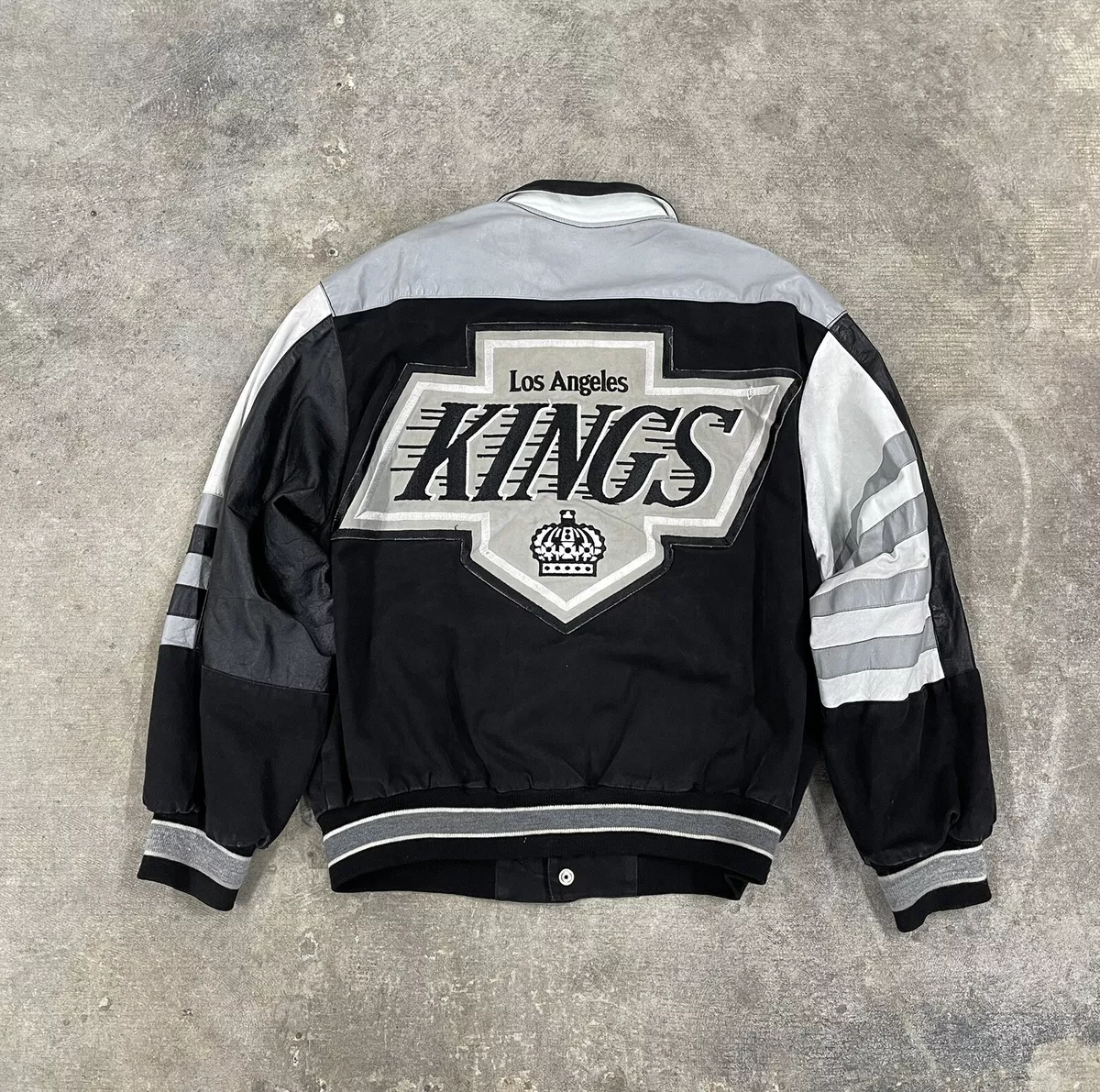 Jeff Hamilton Rare Vintage Los Angeles kings Leather Varsity Jacket Men’s XL