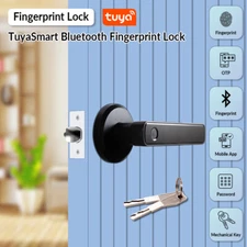 Tuya Wifi Smart Door Lock Fingerprint Entry Door Lock with Handle Keys US