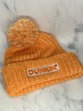Dunkin winter hat orange beanie