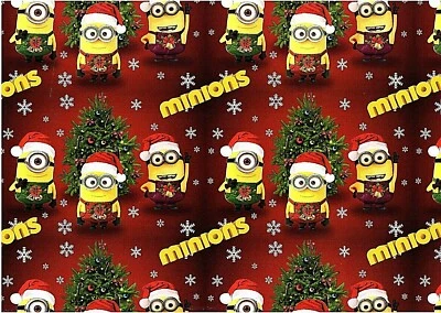 IDEALS Minions Christmas Wrapping Paper 4 Quality Sheets 4 tags Kids Xmas Despicable Me