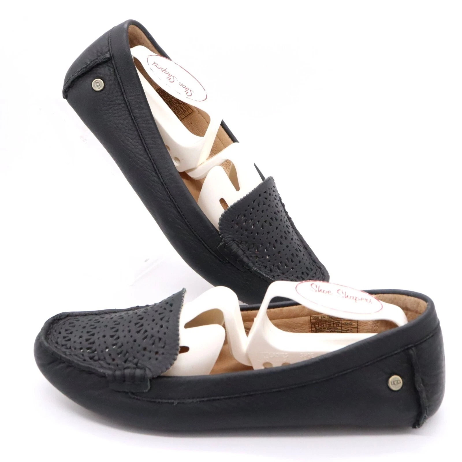 Mocassini mocassini donna UGG Clair in pelle nera traforata taglia 6