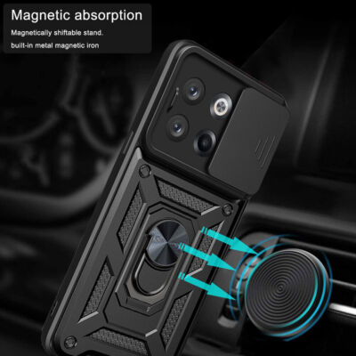 Case Shockproof Ring Stand Camera Cover + Screen Protector For OnePlus 10T 5G