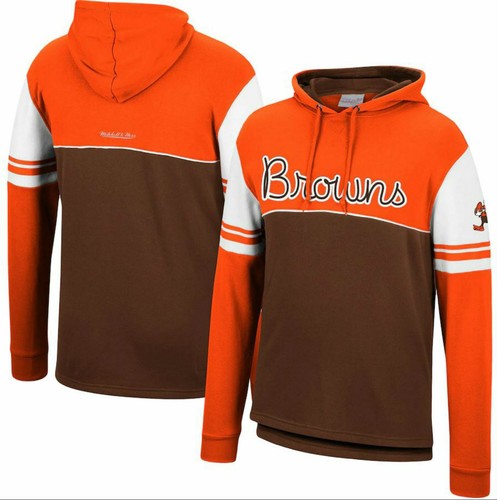 Mitchell & Ness Cleveland Browns Men's Pullover Hooded Sweatshirt Team Colors - Picture 1 of 1