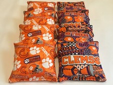 8 CORNHOLE BEAN BAGS CLEMSON TIGERS TAILGATE CORN HOLE BAG TOSS GAME REGULATION