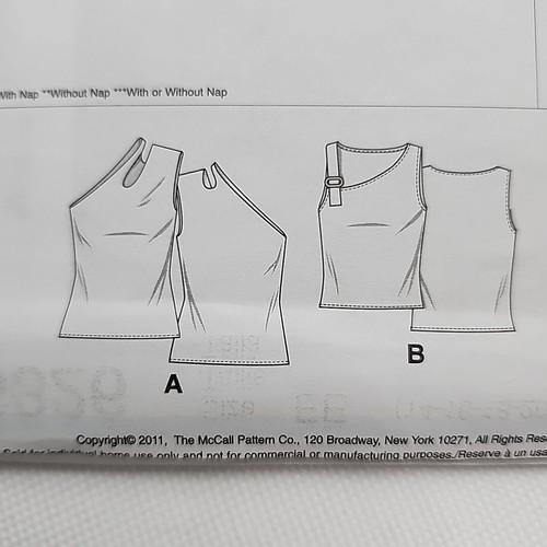 McCall's 6326 Misses' One Shoulder Halter Tops Sewing Pattern Size 14-20 Uncut - Picture 6 of 7