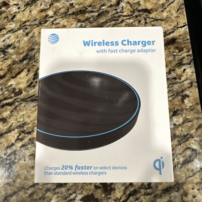 AT&T Wireless Charger With Fast Charge Adapter QC3.0 Adapter 10W - Black