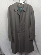 Marshfield & Company Gold Alligator Olive Green Long Trench Coat Mens Xl 44