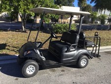 Black 2015 48v Yamaha G29 Drive Dre 4 Seat Passenger Golf Cart Flip Seat Canopy 