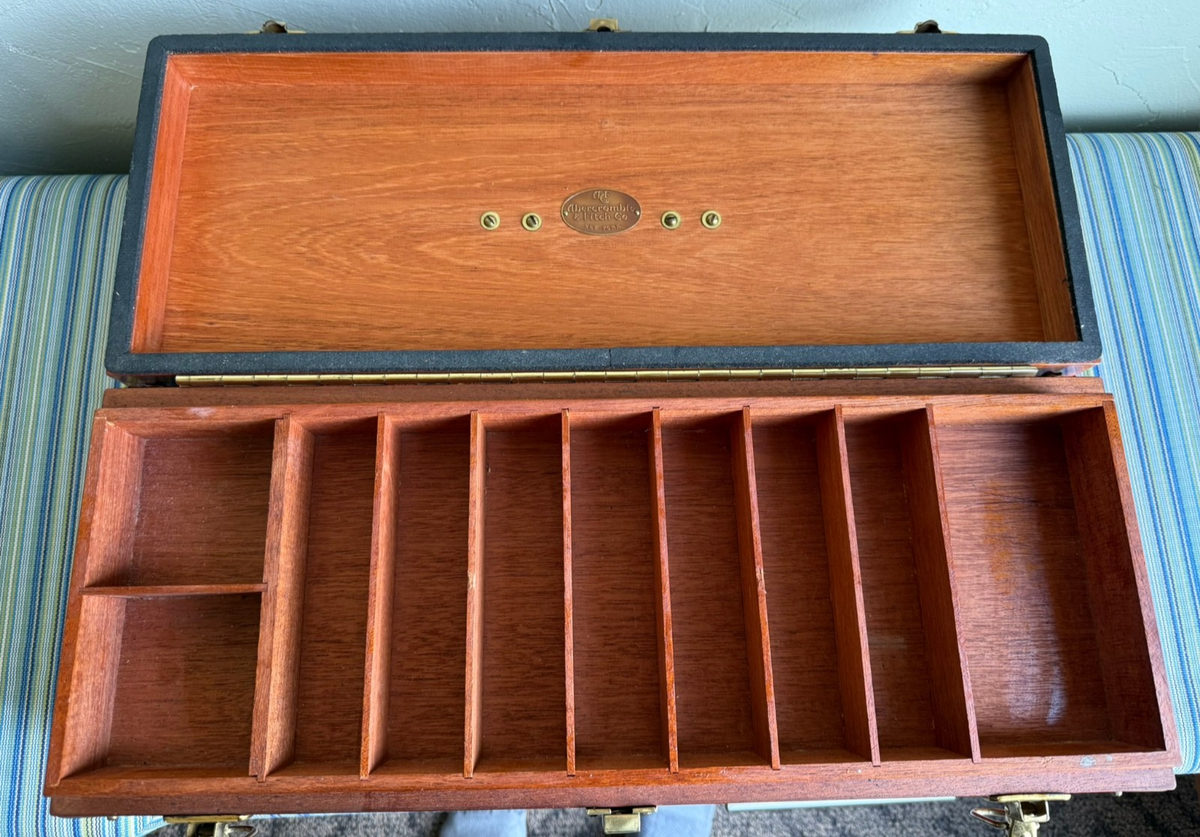 Abercrombie & Fitch 1961 Standard Model Mahogany Tackle Box With Original Cover | eBay Abercrombie & Fitch 1961 Standard Model Mahogany Tackle Box With Original Cover | eBay