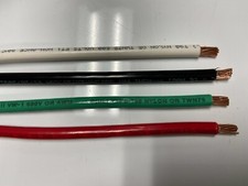 40' EA THHN THWN 6 AWG GAUGE BLACK WHITE RED COPPER WIRE + 40'  6 AWG GREEN