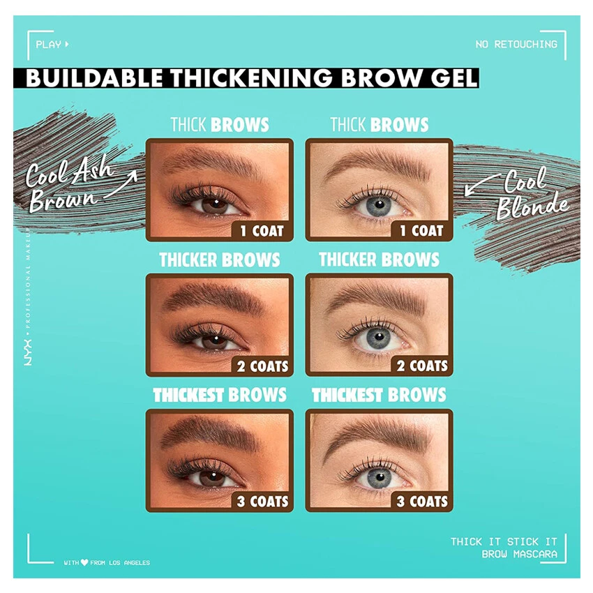 1 NYX Thick It. Stick It! Gel para cejas tintado gel para cejas "Elige tu 1 color"*Joy's* Foto 3 de 4